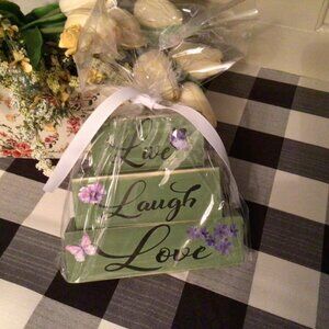 Wooden " Live, Laugh, and Love" 3 tier blocks